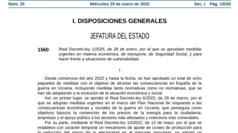 El BOE publica el real decreto ley del escudo social tras el acuerdo entre Gobierno y Junts