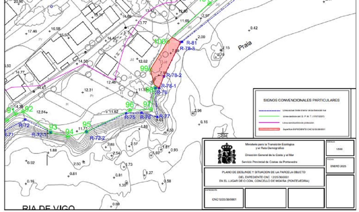 Plano de la "mansión ilegal" de Eva Cárdenas. Ministerio para la Transición Ecológica.