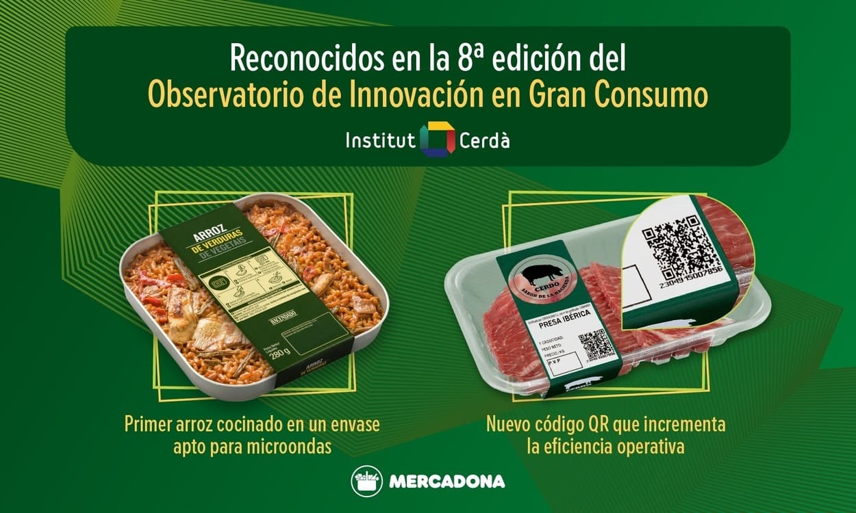 Innovador arroz de verduras en bandeja y nuevo código QR de Mercadona. EP
