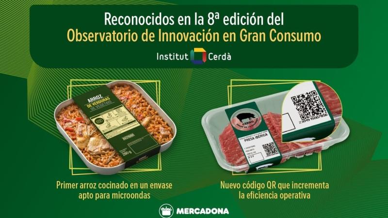 Innovador arroz de verduras en bandeja y nuevo código QR de Mercadona. EP