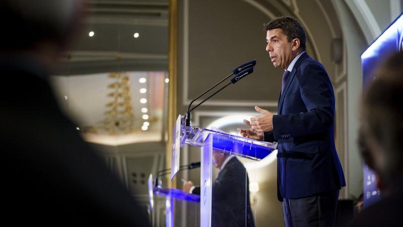 El president de la Generalitat Valenciana, Carlos Mazón, protagoniza un desayuno informativo de Fórum Europa, en el Hotel Mandarin Oriental Ritz. EP.