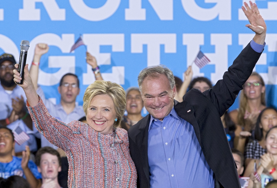 Clinton y Kaine durante un acto de campaña celebrado este mismo mes de julio. 