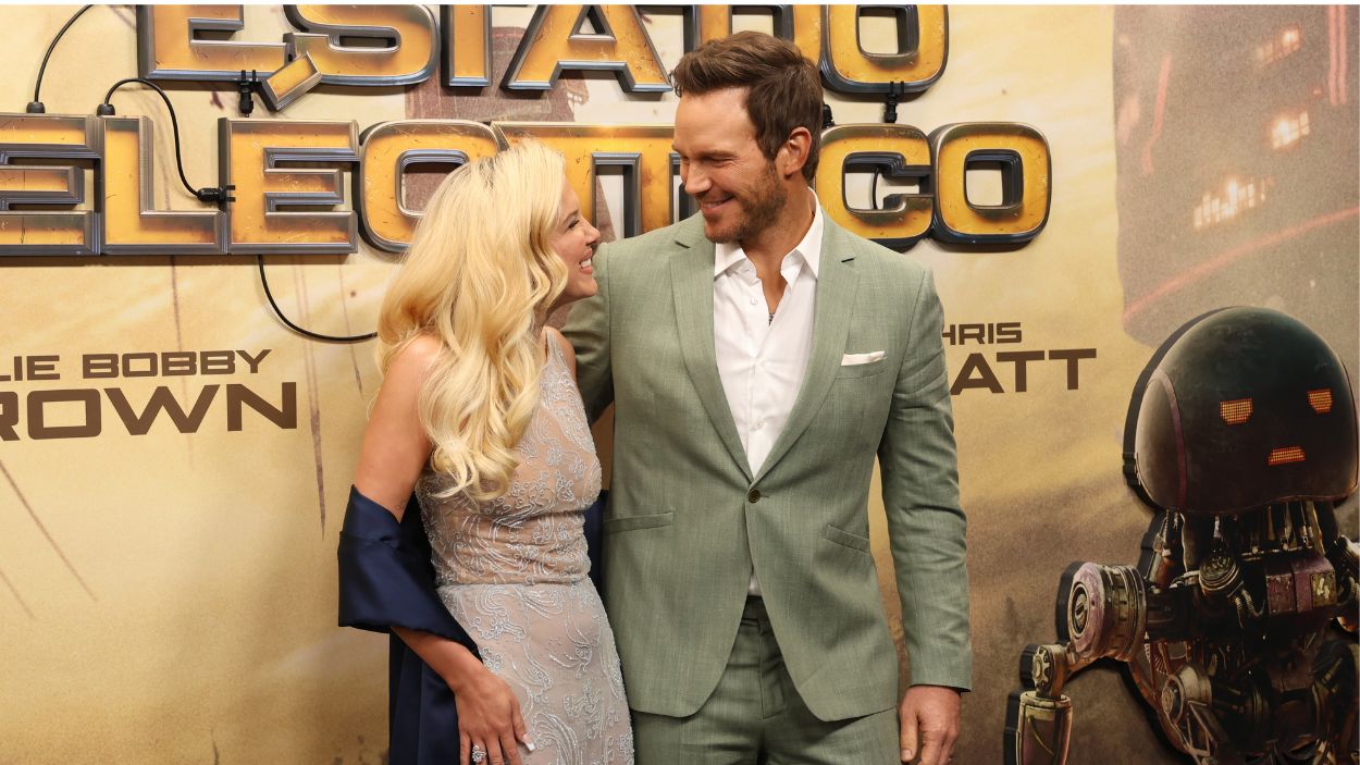 Chris Pratt y Millie Bobby Brown en la permiere de Madrid. EP.