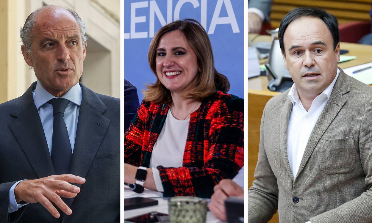 Francisco Camps, María José Català y Juanfran Perez Llorca. EP