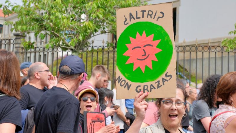 La oposición social a la implantación de la macrocelulosa de Altri en Palas de Rei no deja de crecer (Foto: Europa Press).