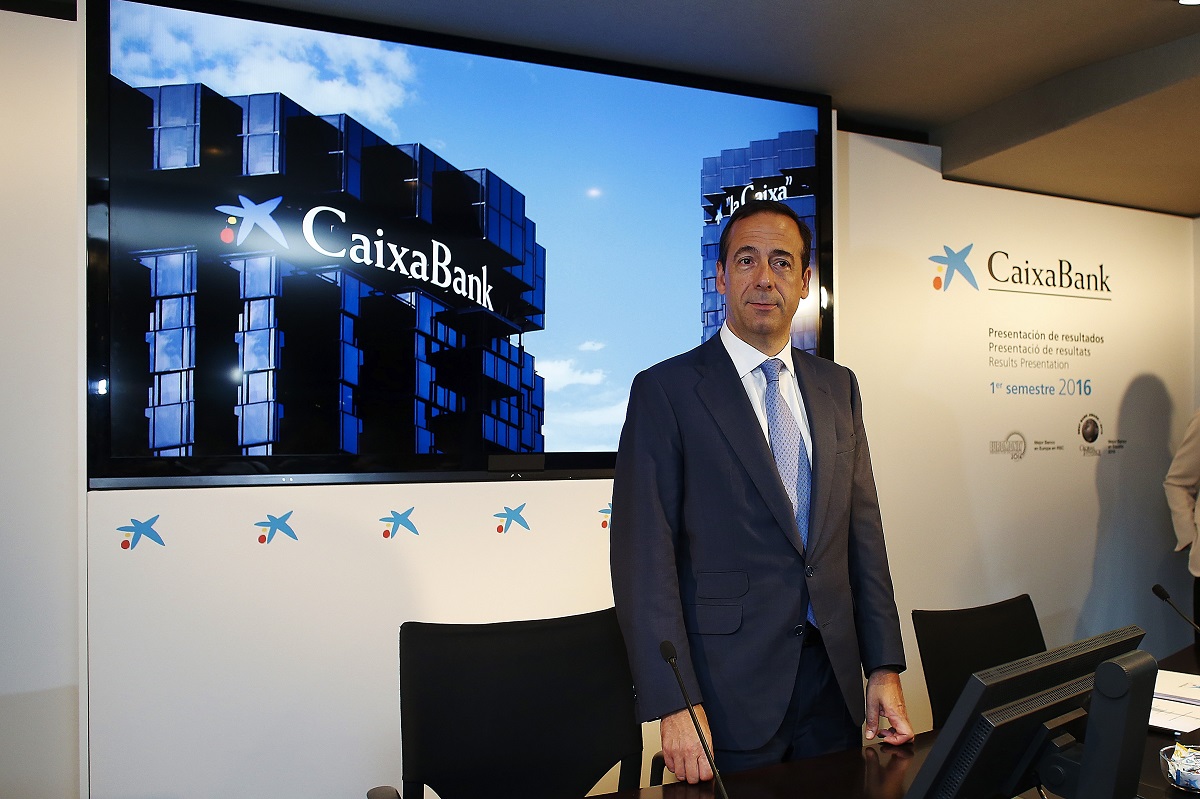 Gonzalo Gortázar, consejero delegado de CaixaBank, durante la presentación de los resultados