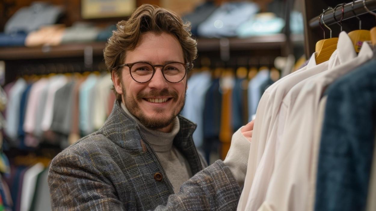 Un hombre entre ropa. Pixaby