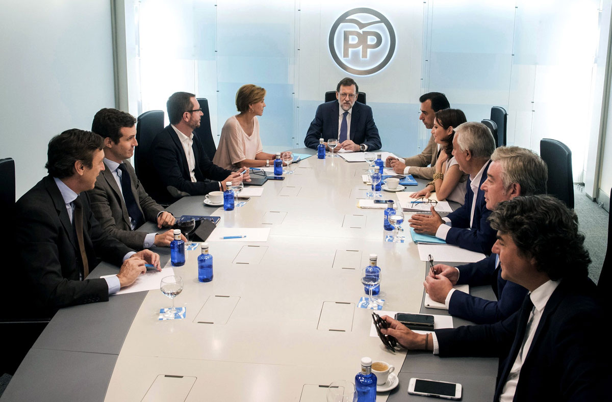 Comité de Dirección del Partido Popular, presidido por el presidente del Gobierno en funciones y del PP, Mariano Rajoy