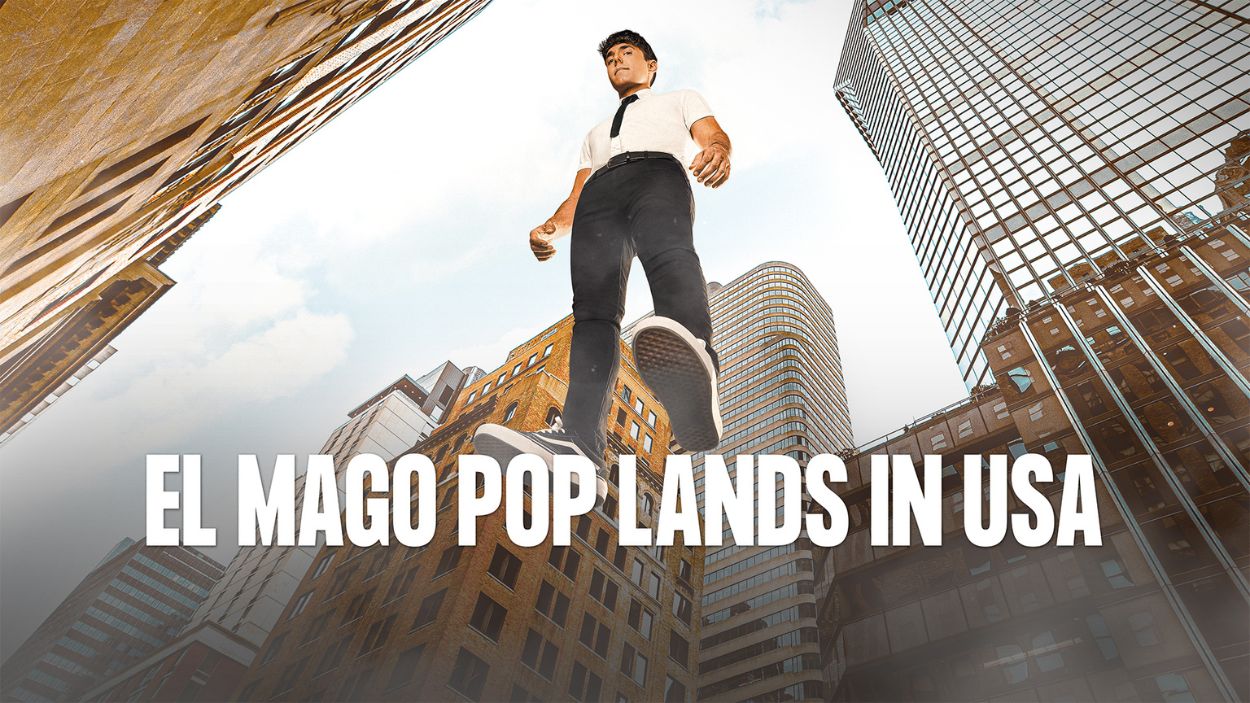 Cartel de 'El Mago Pop Lands in USA'. Movistar Plus