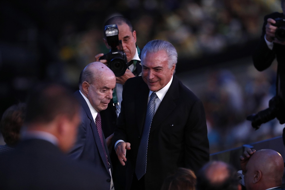 Michel Temer, presidente interino de Brasil, durante la inauguración de los JJOO de Río. 