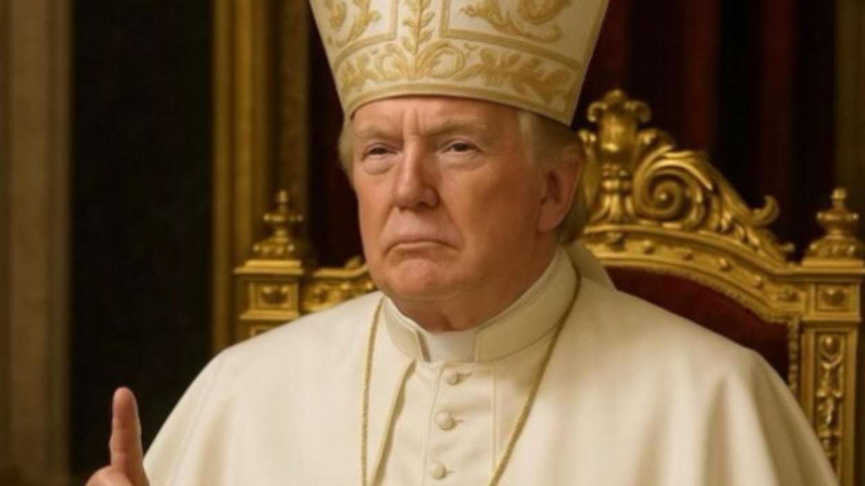 Donald Trump vestido de Papa. TRUTH Donald Trump