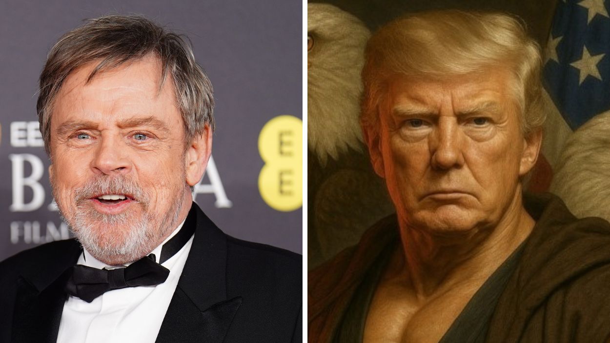Mark Hamill y Trump, haciendo de Jedi en un montaje generado por IA. EP
