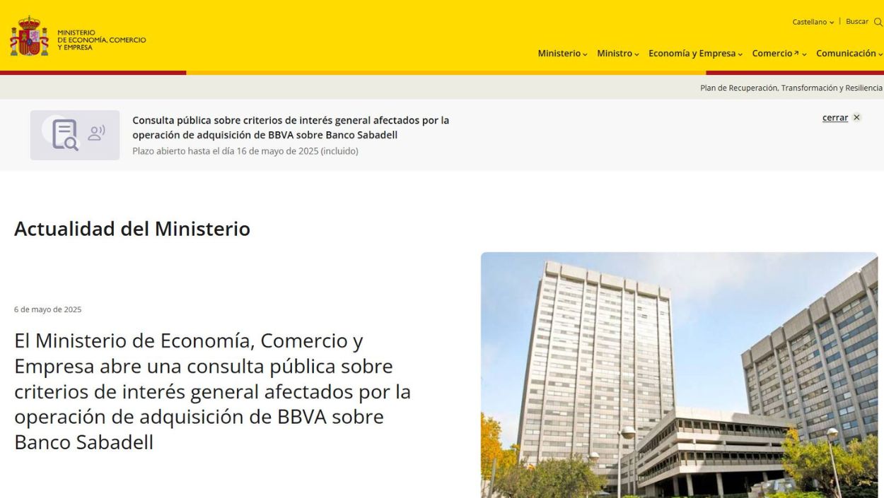 Captura del Ministerio de Economía Captura del Ministerio de Economía