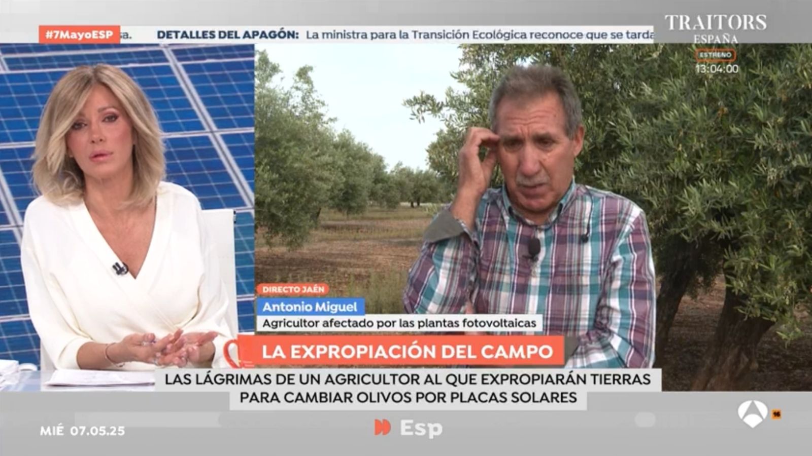 Un agricultor denuncia expropiaciones en 'Espejo Público'. Atresmedia Televisión