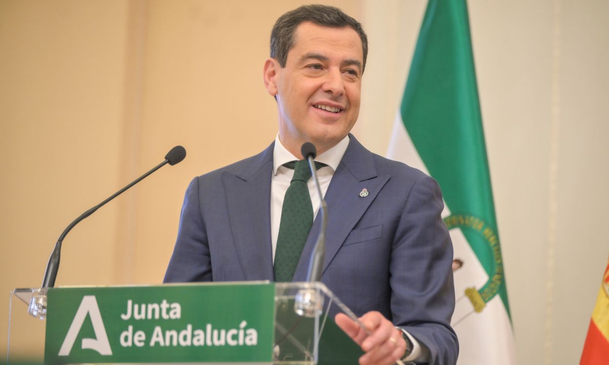 El presidente de la Junta de Andalucía, Juan Manuel Moreno Bonilla, en una imagen de archivo. EP.