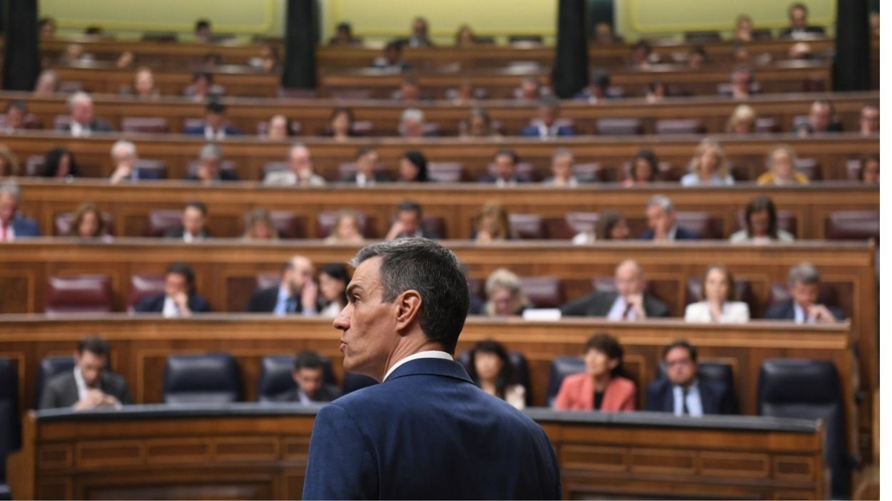 Sánchez en la sesión de control. EP