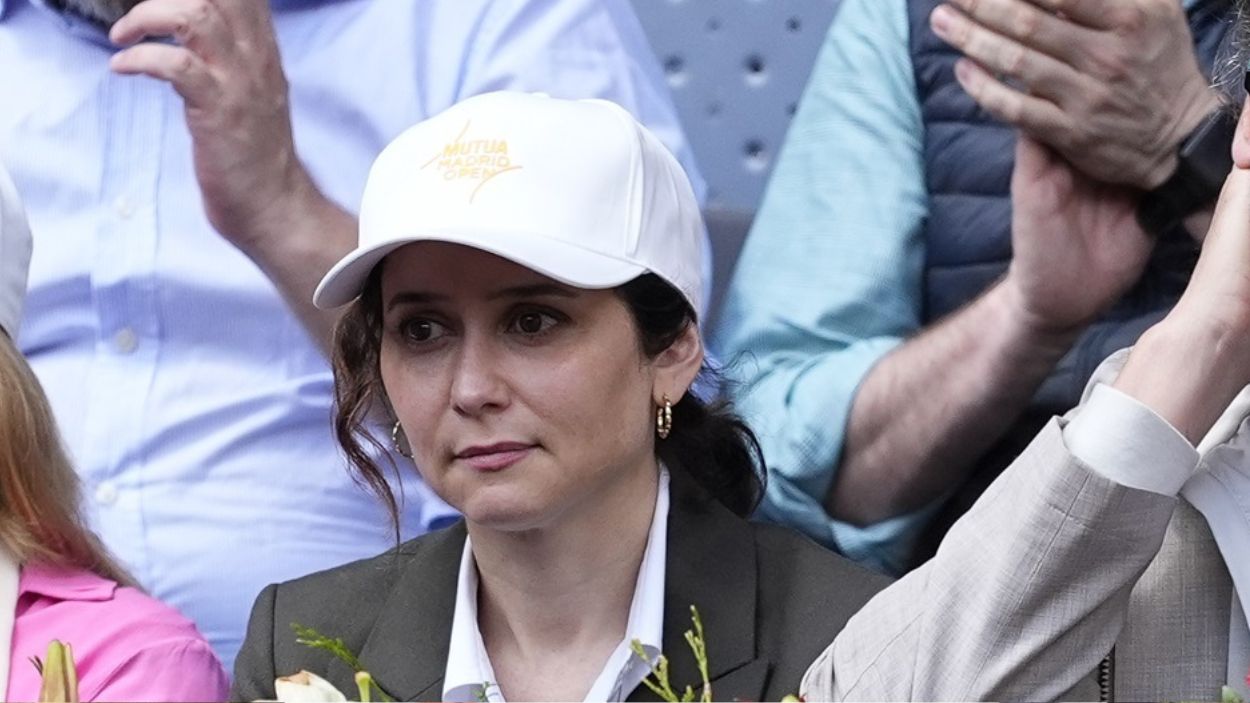 La presidenta de la Comunidad de Madrid, Isabel Díaz Ayuso, en el Mutua Open Tenis de Madrid.