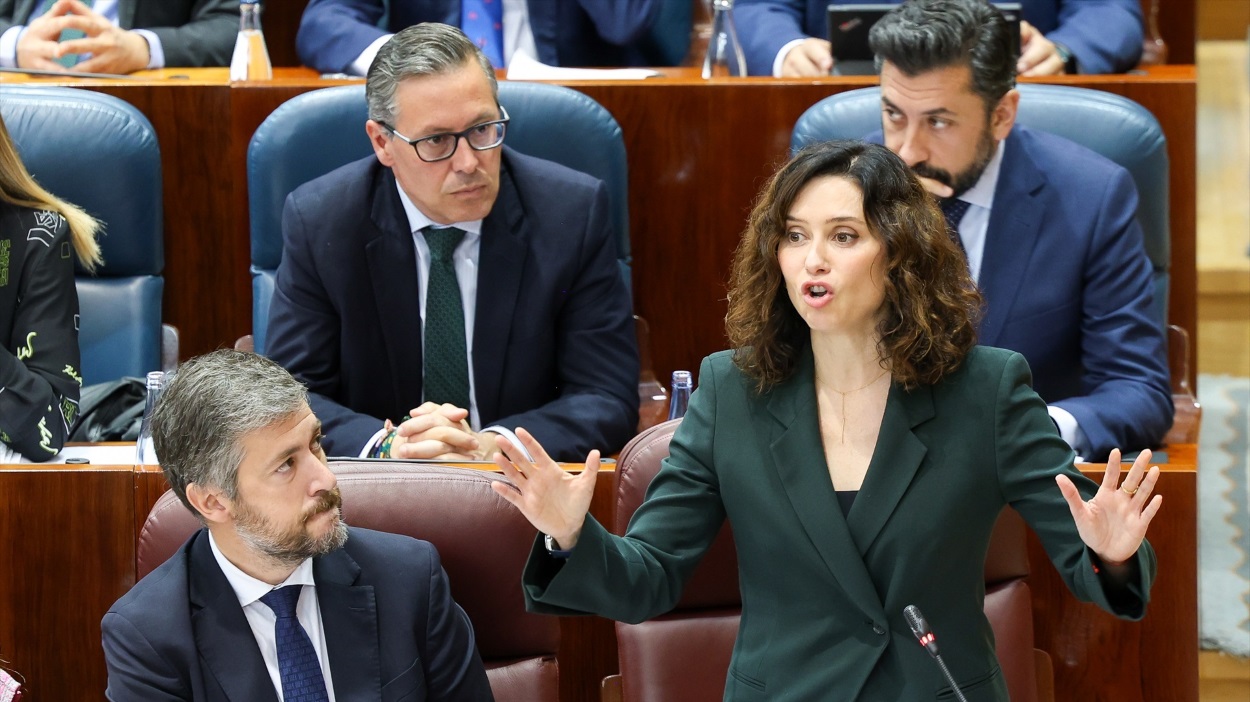 Isabel Díaz Ayuso en el Pleno de este jueves en la Asamblea de Madrid. EP. 