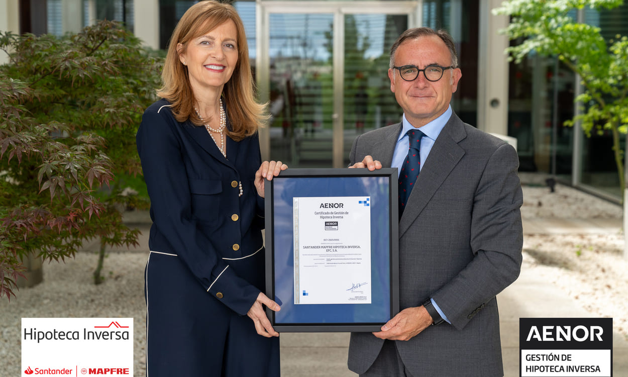 La Hipoteca Inversa de Santander MAPFRE obtiene la certificación de AENOR. Banco Santander