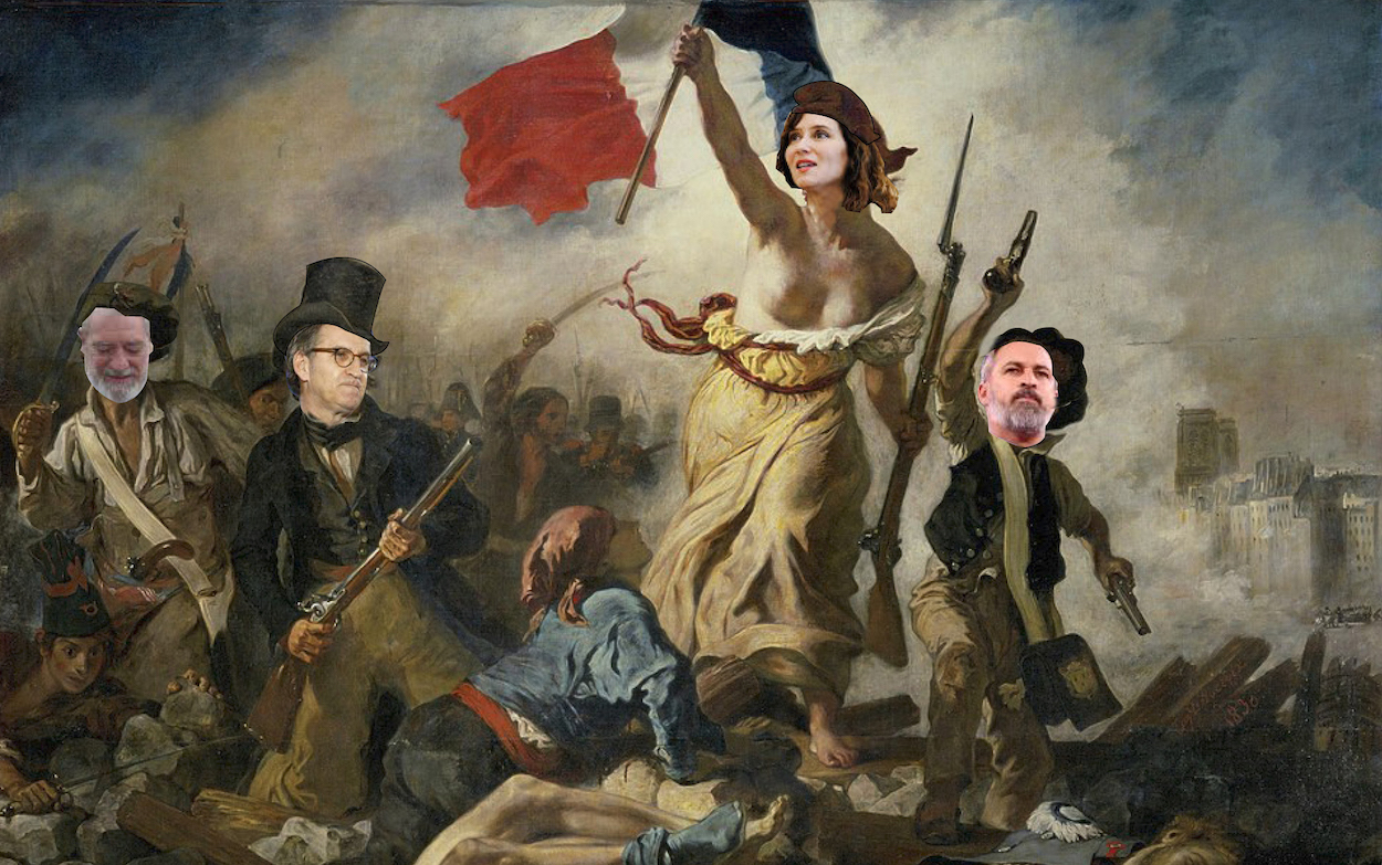 ‘Collage’ en clave satírica del célebre cuadro de Delacroix ‘La libertad guiando al pueblo’. C. GOMEZ FLORES