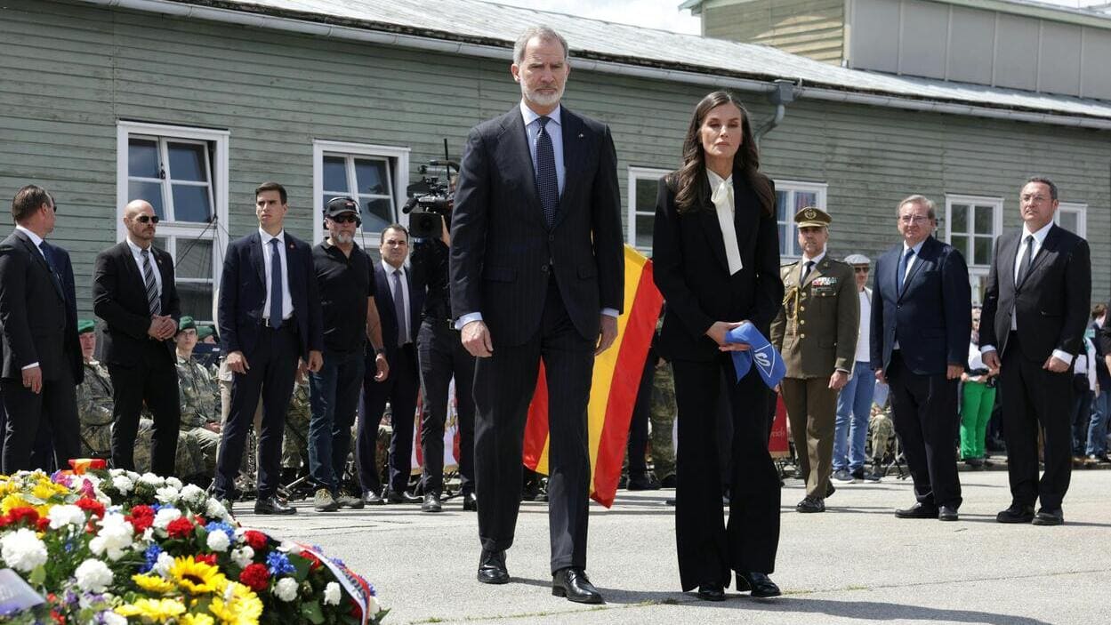 Los reyes Felipe VI y la reina Letizia en el acto internacional de conmemoración del 80º aniversario de la liberación del campo de concentración nazi de Mauthausen. EP.