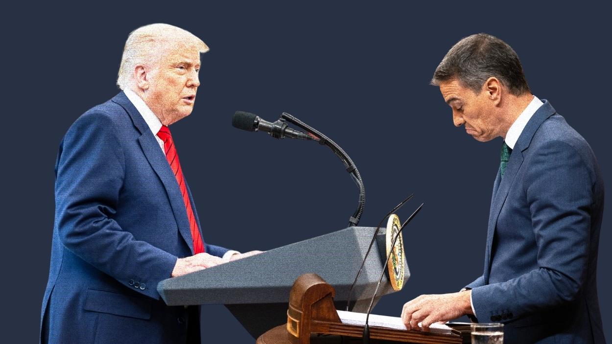 Donald Trump y Pedro Sánchez. Ilustración Propia. 