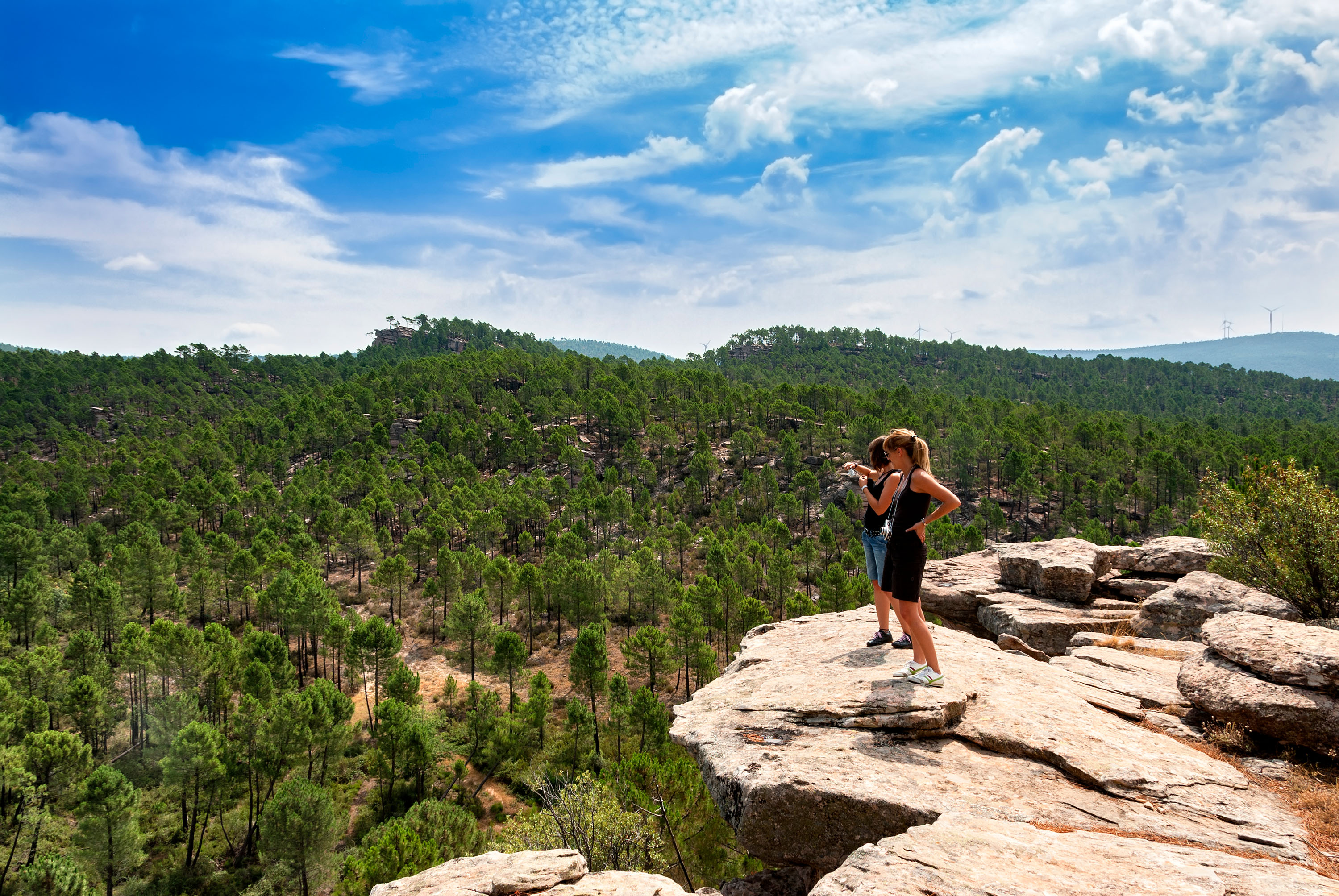 Paisaje primaveral en Villar del Humo, entre pinares y arte rupestre. Un entorno que invita a la contemplación lenta y respetuosa. ©Turismo Castilla-La Mancha, David Blázquez.