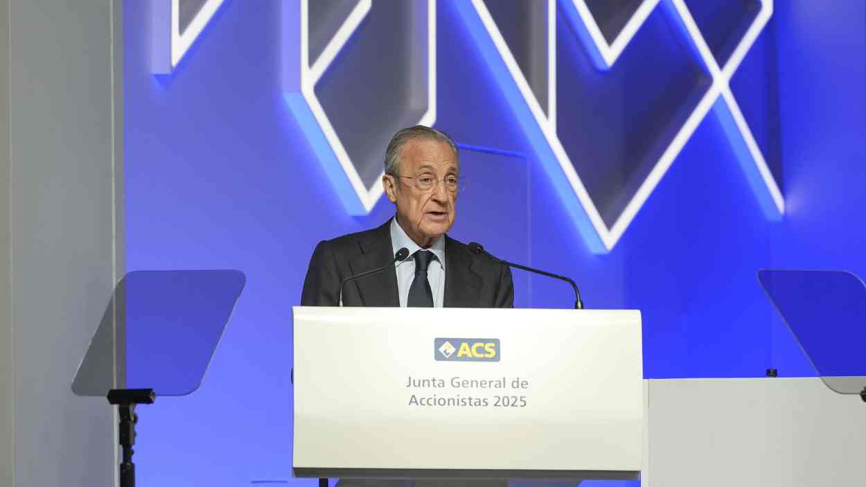 Florentino Pérez en la Junta General de Accionistas de 2025. ACS