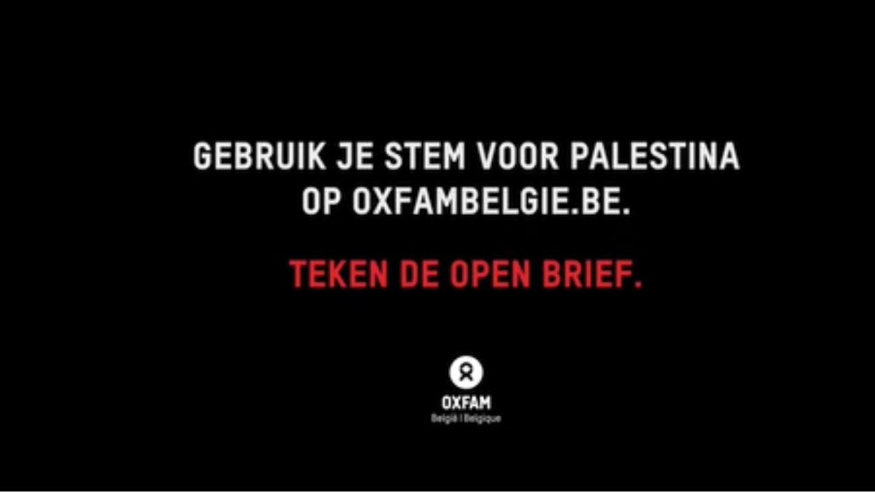 Mensaje en la televisión pública belga en contra de la participación de Israel. VRT