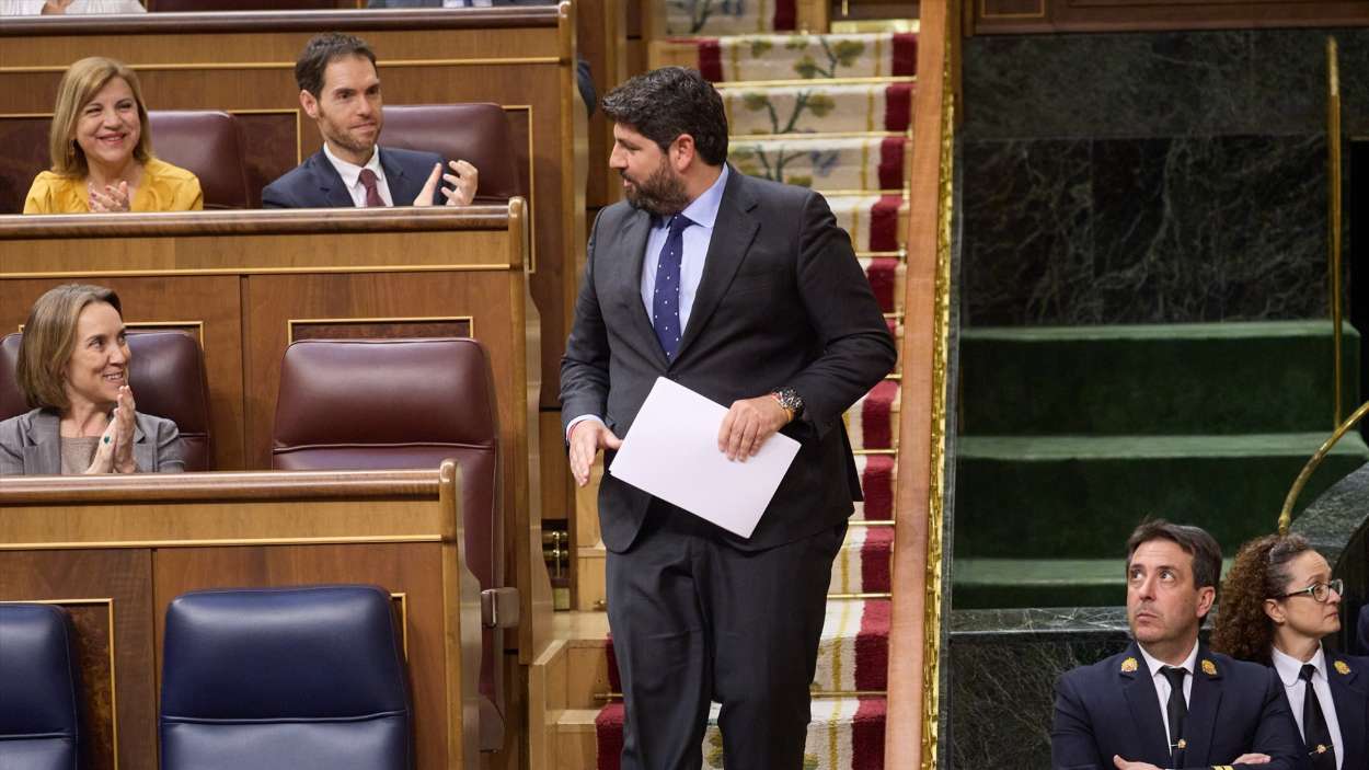 El presidente murciano, Fernando López Miras, en el Congreso de los Diputados. EP.