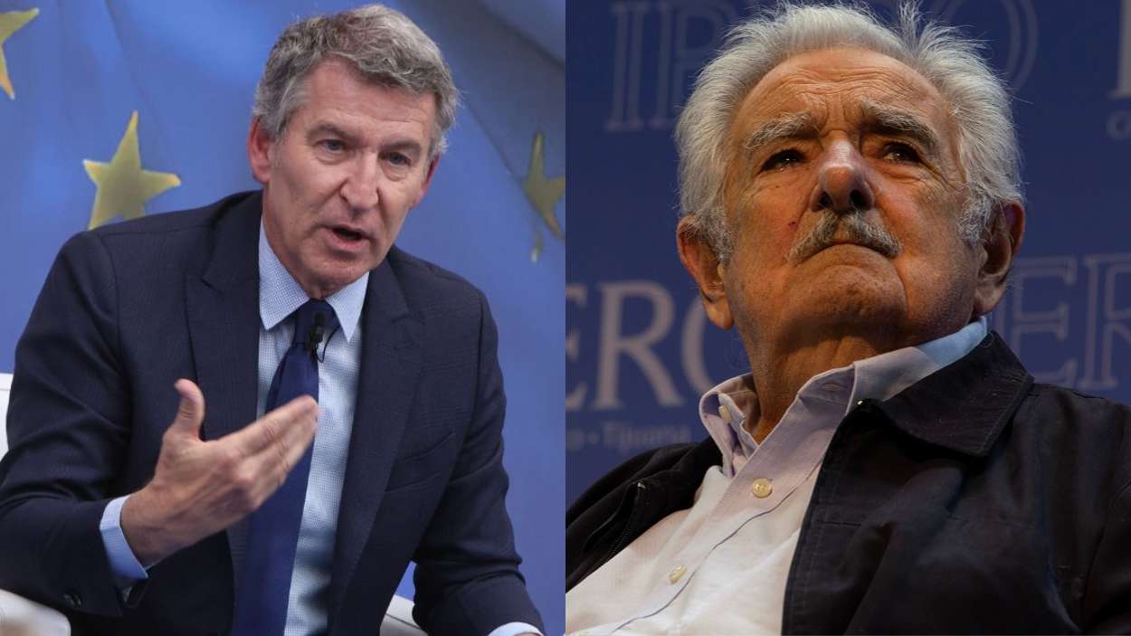 Alberto Núñez Feijóo y Pepe Mujica. Elaboración propia