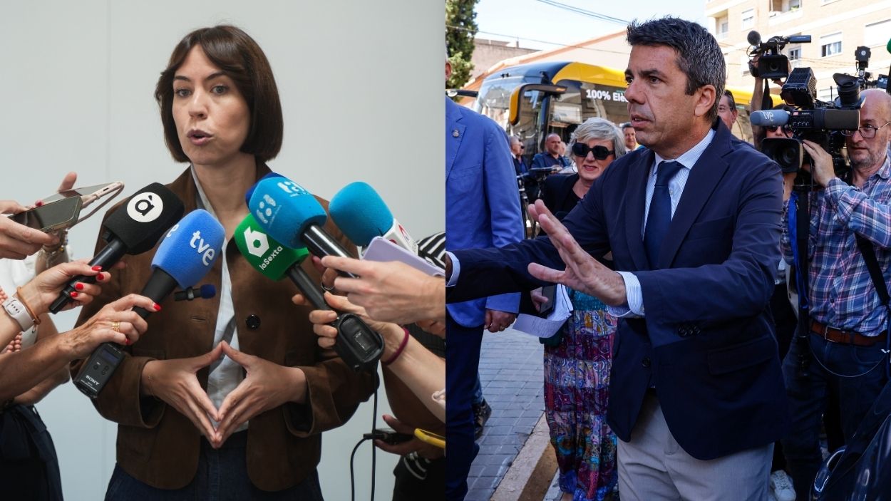 La ministra de Ciencia, Innovación y Universidades, Diana Morant y el presidente de la Generalitat Valenciana, Carlos Mazón. EP. 