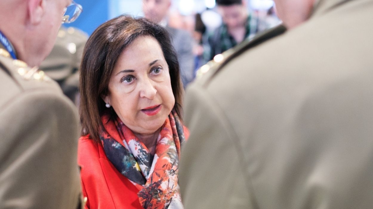 La ministra de Defensa, Margarita Robles, en la III Feria de Defensa y Seguridad de España. EP