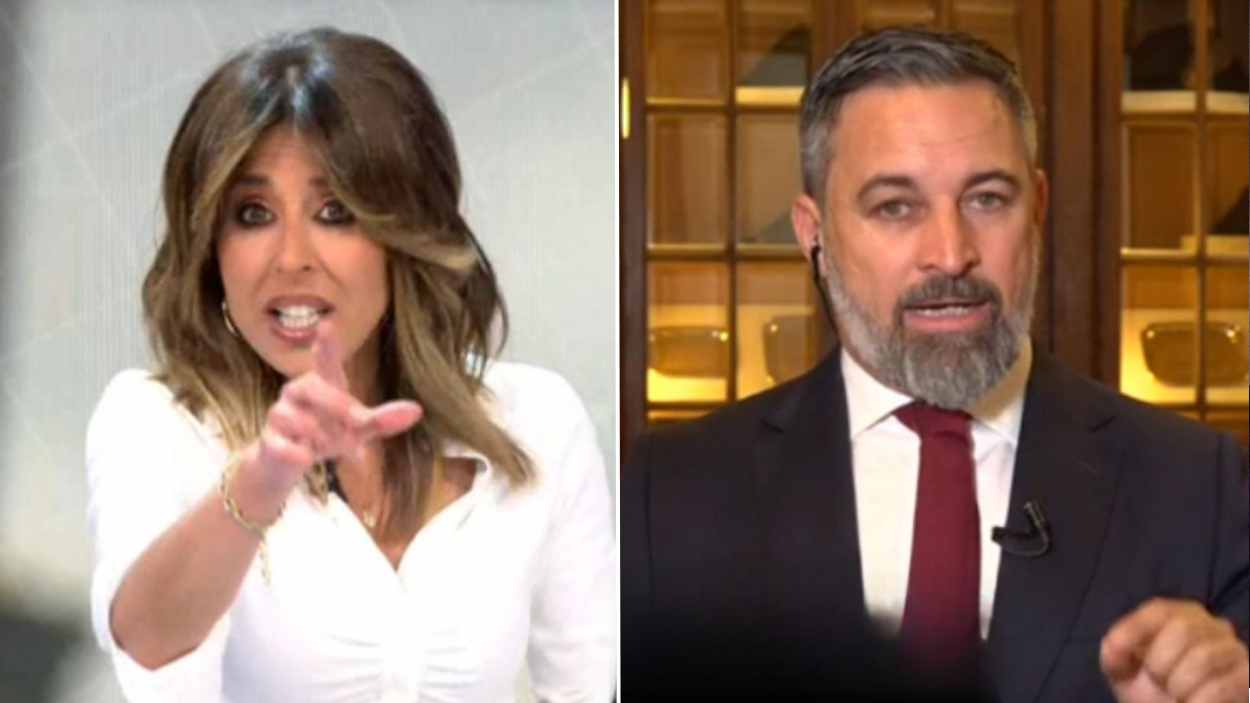 Ana Terradillos y Santiago Abascal, en 'La mirada crítica'. Mediaset España
