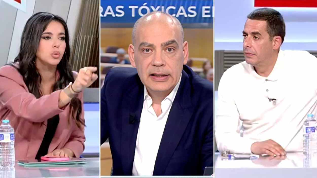 Sarah Santaolalla, Nacho Abad y Antonio Naranjo, en 'En boca de todos'. Mediaset España