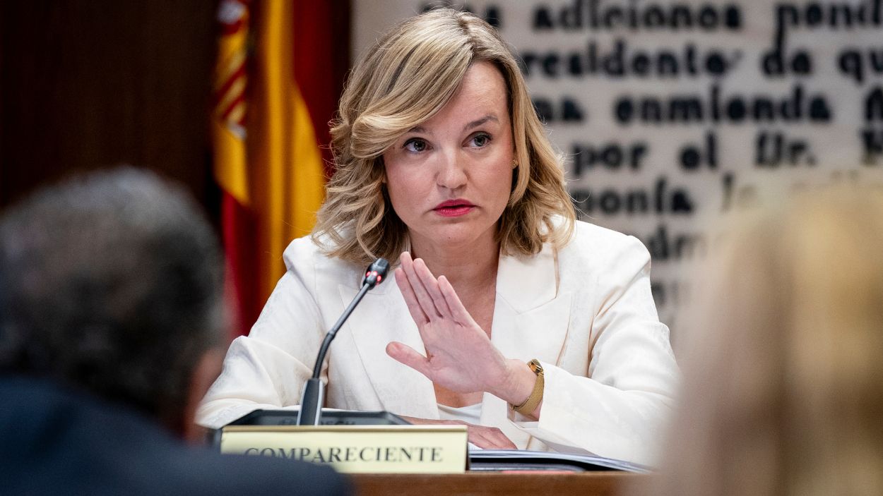 La ministra de Educación, Formación Profesional y Deportes, Pilar Alegría, comparece en la comisión Koldo del Senado. EP. 