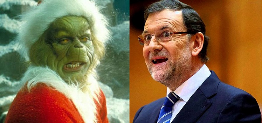 Montaje El Grinch y Mariano Rajoy