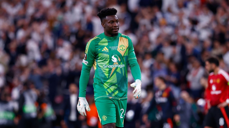 El jugador del Manchester United, André Onana, tras la final de la Europa League. EP. 