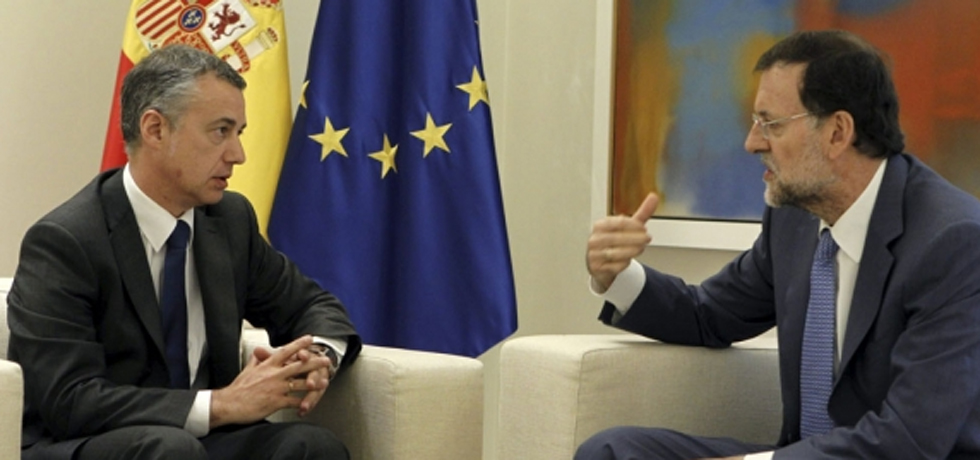 El lehendakari Urkullu y Rajoy durante una reunión en Moncloa