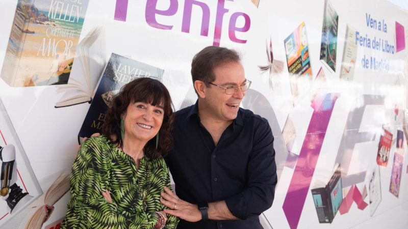 Rosa Montero y Javier Sierra en el 'Tren de la Cultura' 2025. Imagen: Editorial Planeta.