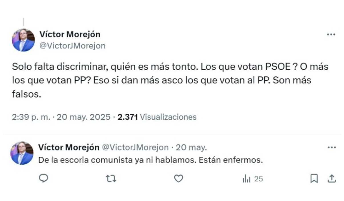 Post publicado por el concejal de Vox en el Ayuntamiento de Guadalajara, Víctor Morejón