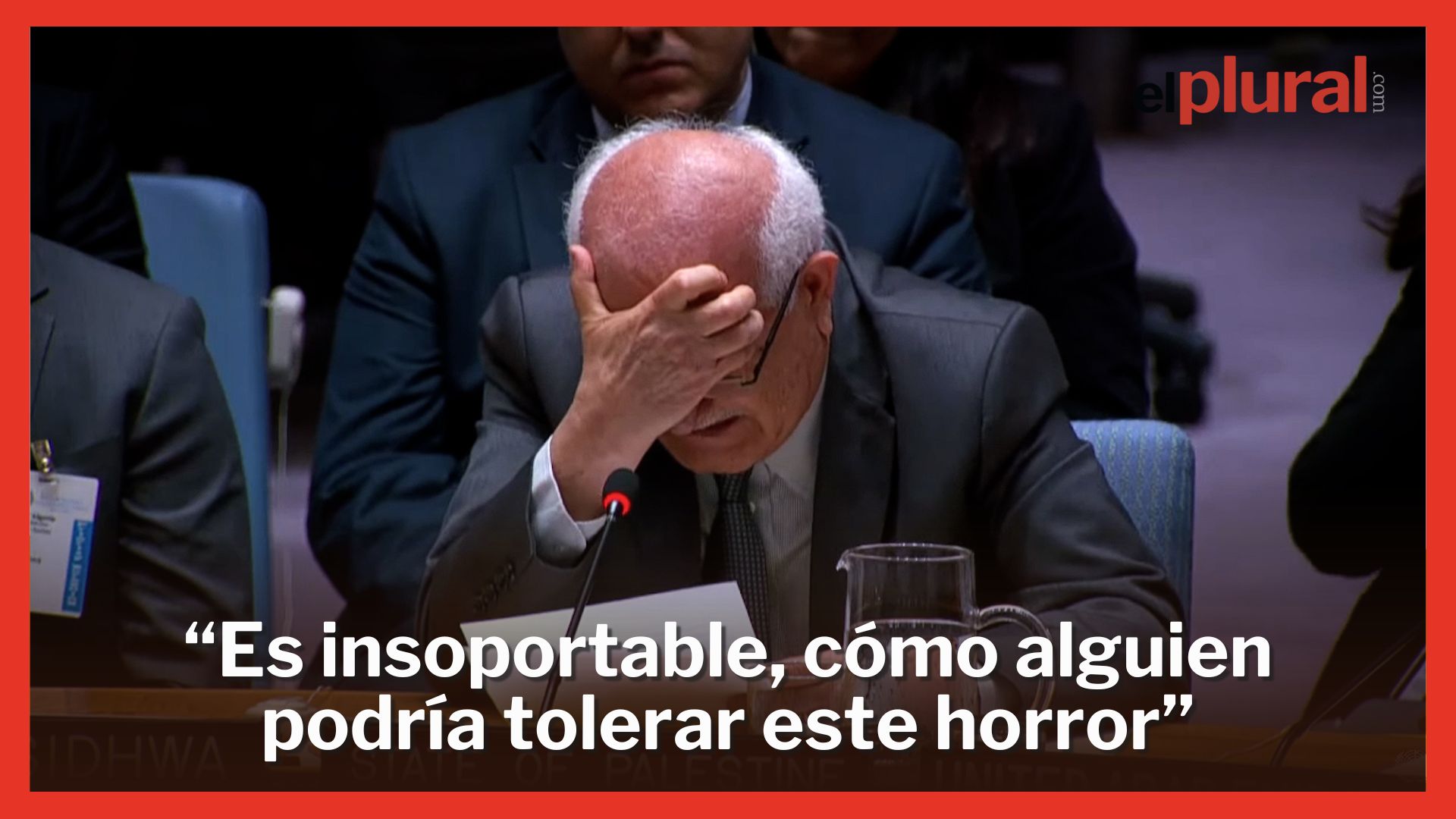 El representante de Palestina ante la ONU, rompe a llorar en su discurso: "Es insoportable, nadie puede tolerar esto"