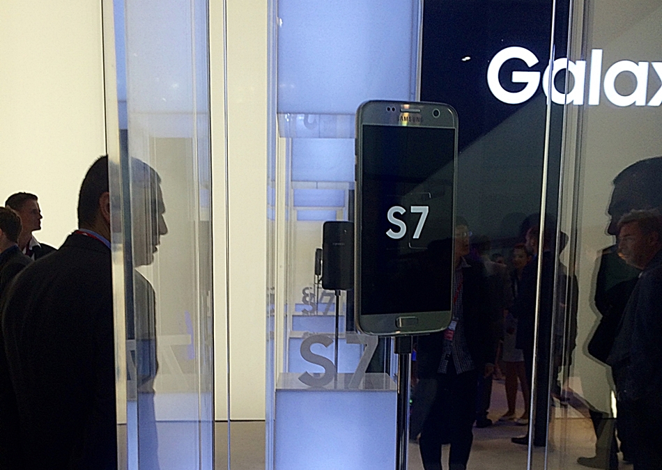 Stand promocional del Samsung Galaxy S7 en el Mobile World Congress de Barcelona de este año.