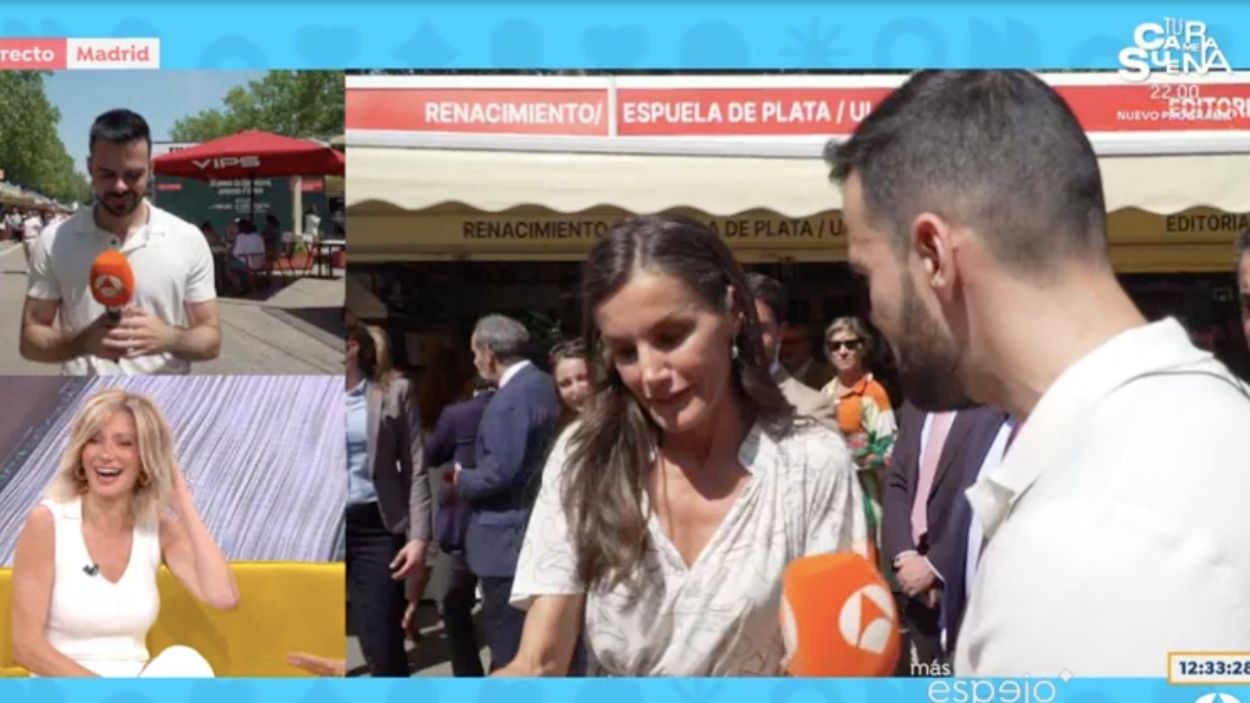 La reina Letizia en la inauguración de la Feria del Libro de Madrid. 'Espejo Público'.