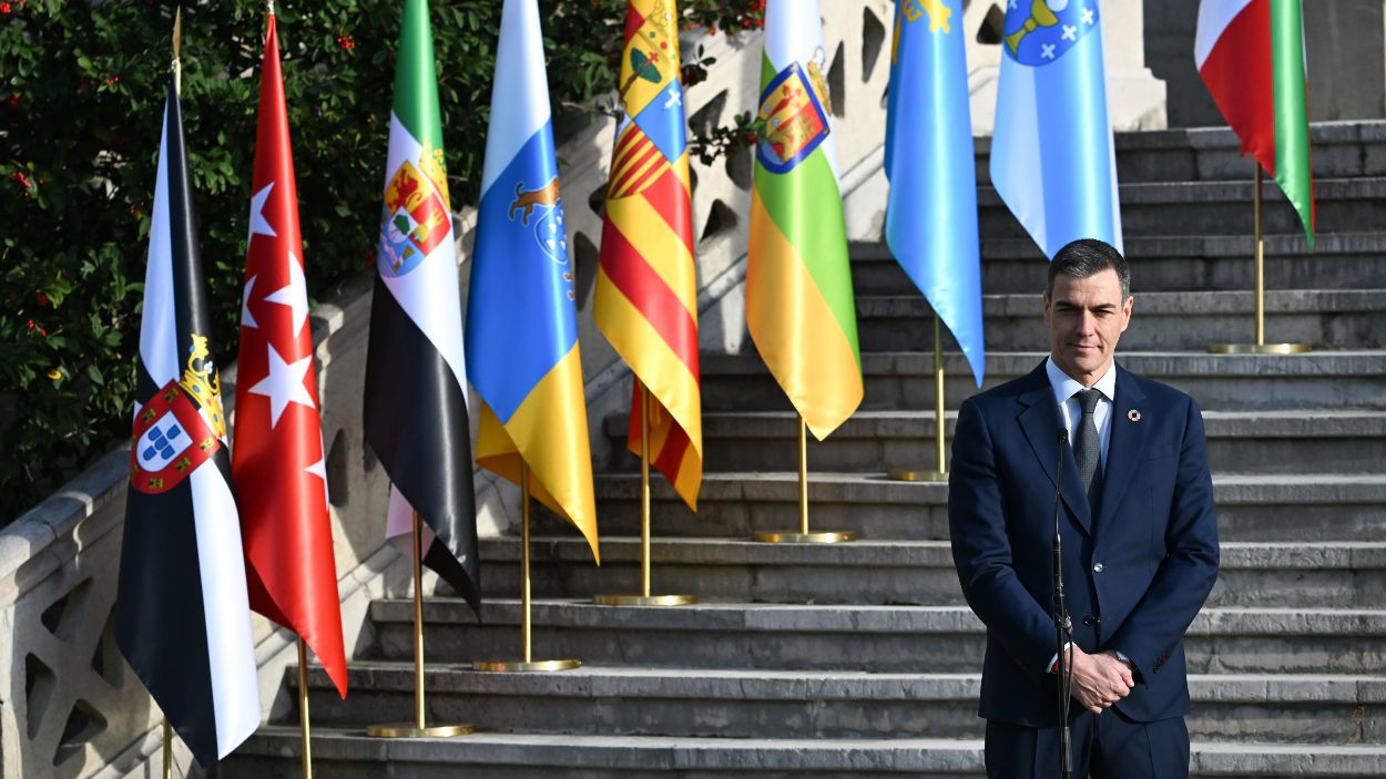 El presidente del Gobierno, Pedro Sánchez, durante la XXVII Conferencia de Presidentes, en Santander. EP.