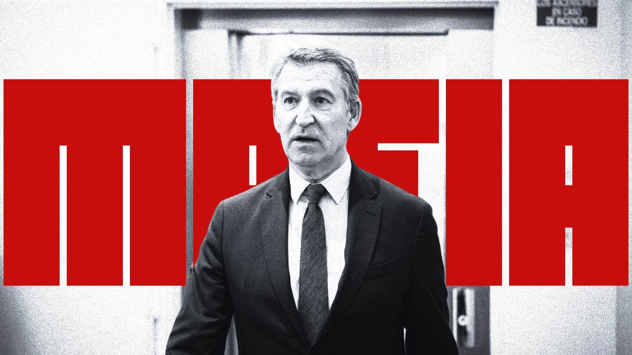 El líder del PP Alberto Núñez Feijóo. ilustración Propia.