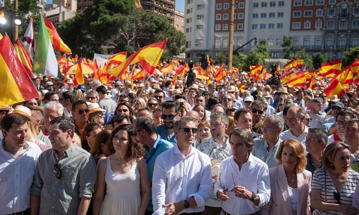 Concentración del PP bajo el lema ‘Mafia o democracia’. EP.