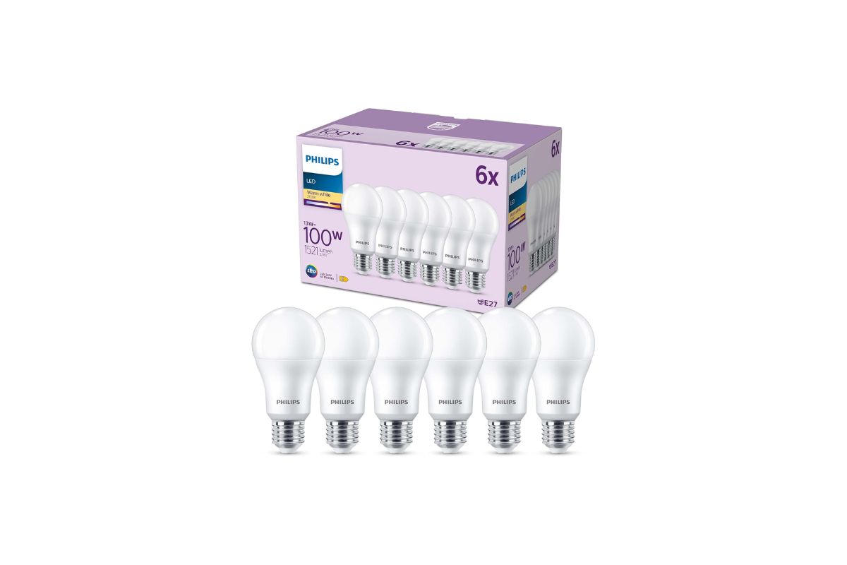 Pack de 6 bombillas LED A60 Philips