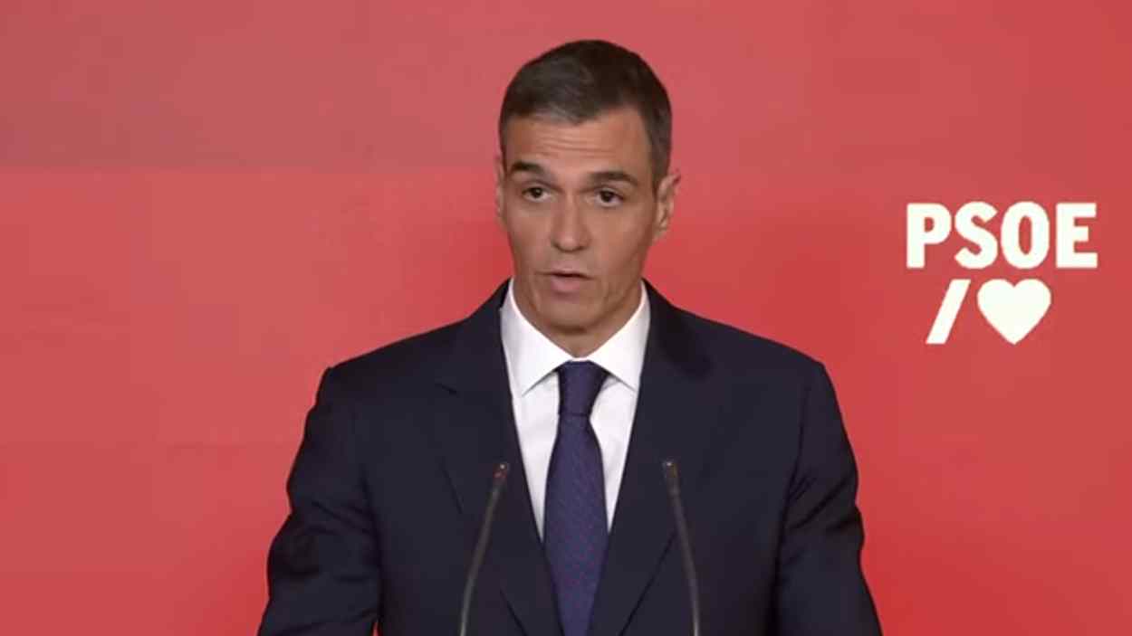Pedro Sánchez en Ferraz tras la dimisión de Cerdán.