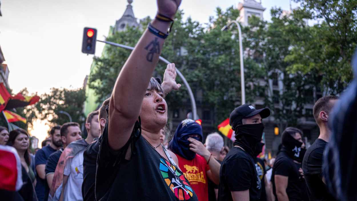 La ultraderecha concentrada en Ferraz. EP